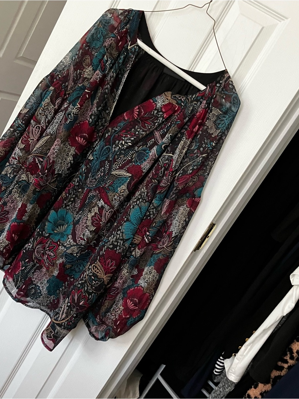 Lane Bryant Floral Patterned Semi Sheer Blouse